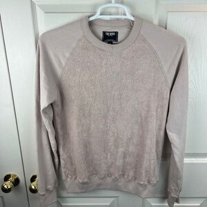 Men's Todd Snyder Textured Block Crew Sweatshirt Pink Size Small